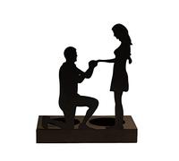 MISNODE Sculpture en fer fabriquée à la main - Statue romantique de couple pour anniversaires de mariage - Cadeau de couple