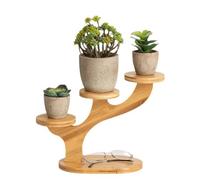 MISNODE Support pour Plantes en Bois sur le Rebord de Fenêtre de Table, Support pour Pots de Plantes Succulentes, Présentoir pour Plantes, Support de Jardinière de Table Concis(3 niveaux)