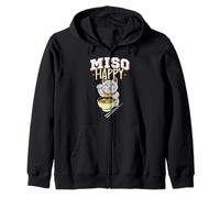Miso Happy T-Shirt Japonais pour Amoureux de la Nourriture et des Chats Sweat à Capuche