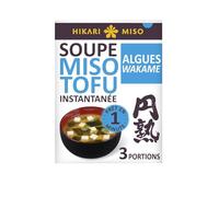 MISO - Soupe Miso Instantanée au Tofu et aux Algues Wakame HIKARI | Savoureux et Onctueux | Prêt en quelques minutes | le sachet de 3 soupes (57.9g) | LOT DE 3