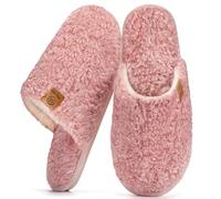 Misolin Chaussons Femme Homme Hiver Pantoufles Chaud Mémoire Mousse Confortable Cozy Antidérapants Automne Peluche Doublure Maison Intérieur/extérieur, Rose 38.5/40 EU=CN 280mm