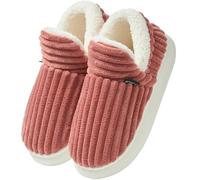 Misolin Chaussons Femme Pantoufles Homme Chaud Confortable Mousses à Mémoire Mules Automne Hiver Antidérapantes Légères et respirantes l'intérieur et l'extérieur,Orange 270(EU 38-39)