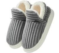 Misolin Chaussons Femme Pantoufles Homme Chaud Confortable Mousses à Mémoire Mules Automne Hiver Antidérapantes Légères et respirantes l'intérieur et l'extérieur,Gris 290(EU 42-43)