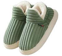 Misolin Chaussons Femme Pantoufles Homme Chaud Confortable Mousses à Mémoire Mules Automne Hiver Antidérapantes Légères et respirantes l'intérieur et l'extérieur,Vert 280(EU 40-41)
