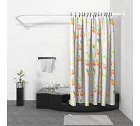 Misounda Barre de Douche Angle, Tringle Rideau Douche Angle en Acier Inox, 75x115 cm Réglable Barre Rideau Douche Blanc, Tringle Douche Angle avec Inox Anneaux pour Salle de Bain/Baignoire/Vestiaire
