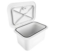 misppro Boîte de rangement étanche verrouillable avec trappe d'inspection rotative pour ouvrir et fermer l'organiseur de trappe de bateau blanc
