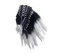 misppro Chapeau indien en plumes artificielles - Accessoire photo pour adultes - Pour carnaval, fêtes sur le thème du carnaval, spectacles sur scène - Plume blanche