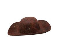misppro Chapeau tricorne de pirate pour homme et femme - Accessoire de costume d'Halloween sur le thème des Caraïbes - Décoration de jeu de rôle - Marron
