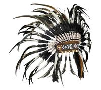 misppro Coiffe indienne à plumes pour danse, jeu de rôle, déguisement 40 x 55 cm