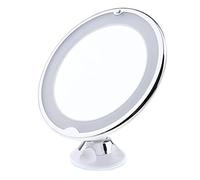 misppro Miroir de maquillage lumineux grossissant x 7 avec ventouse, miroir de courtoisie de voyage réglable pour comptoir de salle de bain