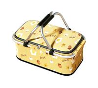 misppro Panier de pique-nique pliable avec doublure en feuille d'aluminium, sac d'épicerie réutilisable isotherme pour extérieur et intérieur, barbecue, cadeau de pendaison de crémaillère