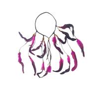 misppro Serre-tête à plumes bohème indien avec plumes artificielles pour bal de fin d'année, vacances, cosplay - Rose rouge