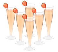Mispudin 30 Pièces Flute Champagne Plastique 130ml | Transparent Champagne Reutilisable, Élégantes Flûte Coupe pour Mariage, Fête de Jardin, Anniversaire, Pique-nique, Réveillo