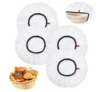 Mispudin 4 Pièces Couvertures pour Panier de Fermentation, Housses Banneton pour Pain, Couvercle Alimentaire Reutilisable, Film de Fermentation ø 28 cm pour Pain, Accessoires Cuisson Pain