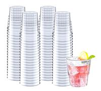 Mispudin 80 Pièces Gobelet Plastique Reutilisable Transparent, 180ml Verre Cocktail Plastique Reutilisable, Gobelet Anniversaire pour Soda, Cocktail, Bière, Desserts - Anniversaire, BBQ, Fête, Mariage