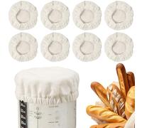 Mispudin Lot de 8 Couvercles de Fermentation pour Bocaux, 8-10cm Élastique Réutilisables Couvercles en Tissu pour Pots de Fermentation, Couvercle en Coton pour Démarreur de Levain, Kombucha