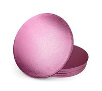 Miss Bakery's House® Cake Drum - 12 mm - Ø 30 cm - Rose - 5 pièces - Plateau de gâteau épais - Stable - recouvert d'un Film - Transporter sûr des gâteaux - Couches de Pile