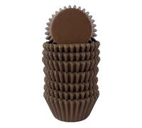 Miss Bakery's House® Mini moules à muffins - papier - Ø 32 mm x 20 mm - marron- 200 pièces - pâtisserie - confiserie - caissettes pour cupcakes et sucreries - petits fours