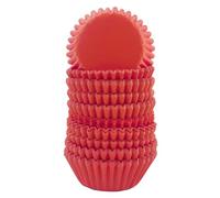 Miss Bakery's House® Mini moules à muffins - papier - Ø 32 mm x 20 mm - rouge - 200 pièces - pâtisserie - confiserie - caissettes pour cupcakes et sucreries - petits fours