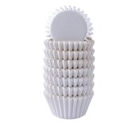 Miss Bakery's House® Mini moules à muffins - papier - standard - Ø 32 mm x 20 mm - blanc - 200 pièces - pâtisserie - confiserie - caissettes pour cupcakes et sucreries - petits fours