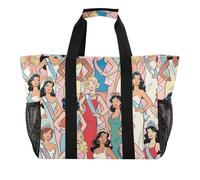 Miss Beautiful World Sac de rangement pliable en toile résistante au sable Motif dessin animé, Dessin animé Miss Beautiful World, 1 size, Tendance
