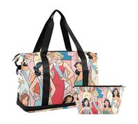 Miss Beautiful World Sac de voyage avec poche nasale, sangle réglable, sac de voyage, sac de gym, de randonnée, grande capacité, pour homme et femme