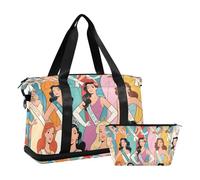 Miss Beautiful World Sac de week-end avec poche humide Sangle réglable Sports Tote Gym Sac pour gym multifonction pour hommes et femmes