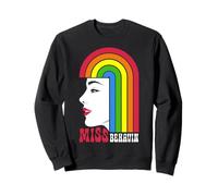 Miss Behavin Lesbian Girl Rainbow Hair Gay Pride Femme Sweatshirt