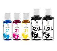 Miss Deer 31XL 32XL Cartouche d'encre Remplacement pour HP 31 32XL Compatible avec Smart Tank 555 455 457 570 559 655 7305 7605 7306 7005 5105 (2 Noir 1 Cyan 1 Magenta 1 Jaune)