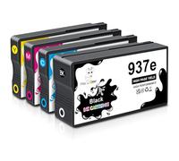 Miss Deer 937e Compatible pour HP 937 XL 937e pour HP OfficeJet Pro 9120e 9720e 9730e 9110b 9120b 9130b 9132e 9122e 9135e 9117b 9125e 9720 9730 (1BK/1C/1M/1Y,avec Puce)