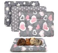 Miss Good Lot de 3 lits lavables en polaire chaude et moelleuse pour petit animal de compagnie, chat, hamster, rat, hérisson, chinchilla, lapin - 46 x 34 cm