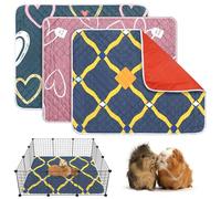 Miss Good Lot de 3 tapis réutilisables pour cage de cochon d'Inde - Absorption rapide - Imperméables - Lavables - Séchage à l'air libre - Pour petits animaux de compagnie, chat, hamster, lapin - 71,1