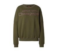 miss goodlife Sweat-shirt 'Detox With Champange' olive / rose clair, Taille S