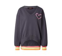 miss goodlife Sweat-shirt 'Heart Kiss Love' anthracite / pomme / orange / éosine, Taille M