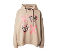 miss goodlife Sweat-shirt 'XO' beige / marron / pitaya / noir, Taille XS