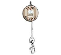 Miss Kha - Accroche-Clés I Love Cupcakes Marron