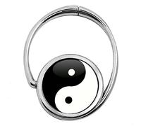 Miss Kha - Accroche Sac Pliable Yin & Yang, Noir, Blanc, Taille unique