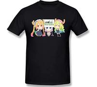 Miss Kobayashis Dragon Maid 3D Print Short Sleeve Fashion T Shirt for Men 100% Cotton Manches Courtes(3X-Large)