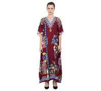 Miss Lavish London Caftan Dress - Caftans pour Femme - Caftan pour Femme Convenant Aux Femmes Adultes de Taille Régulière À Grande, 145-marron (XL)