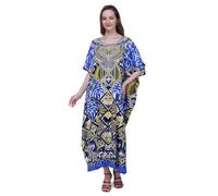 Miss Lavish London Caftan Robe Tunique Maxi, vêtements de Nuit Kimonos pour Femmes 28 24-132- Noir