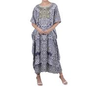 Miss Lavish London Caftan Tunique Plusieurs Tailles Comprenant Plus Taille Plage Couvrir Up, Maxi Robe, Vêtement de Nuit Élégant et Glamour Kimono [Noir 38-44] - Cadeau du Nouvel an