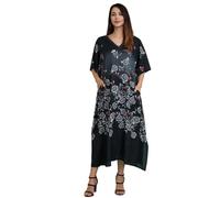 Miss Lavish London Caftan Tunique Plusieurs Tailles Comprenant Plus Taille Plage Couvrir Up, Maxi Robe, Vêtement de Nuit Élégant et Glamour Kimono [Noir 46-50]