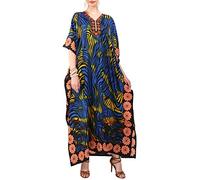 Miss Lavish London Femmes Kaftan Tunique Kimono Grande Taille Robe pour Loungewear Vacances Nuit Vêtements Plage Tous Les Jours Haut Robes, Multicoloure, Moyen