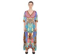 Miss Lavish London Kimono Maxi Style Caftan pour Femme, Tailles S à 3XL, Caftans Standard à Grande Taille, 148-multicolore, XXL