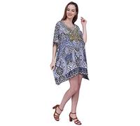 Miss Lavish London - Robe Caftan pour Femme Couvertures de Plage - Taille Normale et Grande Taille, XXL, 158-Noir