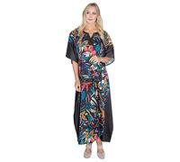 Miss Lavish London Robe Caftans pour Femme, Camouflage Noir, 3X-Large