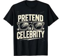 MISS LILLY Funny Lazy Halloween Costume Party Pretend I'm A Celebrity T-Shirt Black M