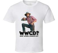 MISS LILLY Gali Godsend WWCD What Would Charles Ingalls Do Little Hoe on The Prairie T Shirt White XL