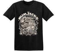 MISS LILLY GISE The RUMJACKS 'Ship' T-Shirt Casual Graphic Tops Black 3XL