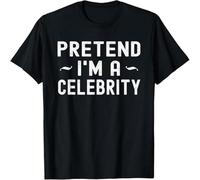 MISS LILLY Halloween Celebrity Lazy Costume Pretend I'm a Celebrity T-Shirt Black L